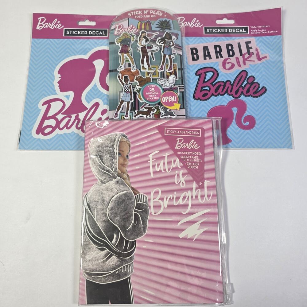 Barbie Stationery Lot Stickers Decals Sticky Notes Stick N Play Puffy Stickers